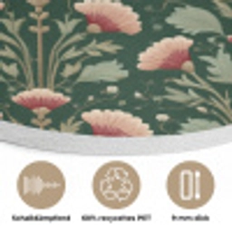 Patroon - Botanisch - Kleurrijk Akoestische PET Vilt - Rond klein 838 -closeup_DE