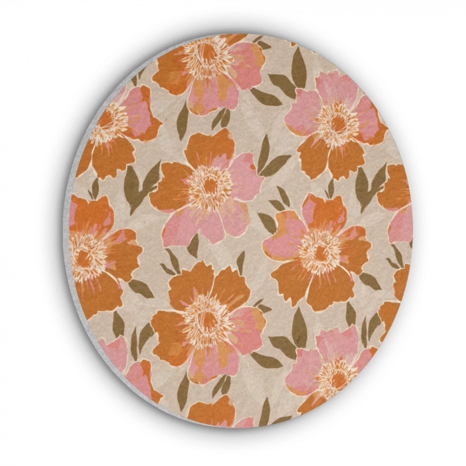 Bloemen - Motief - Retro Akoestische PET Vilt - Rond klein 838 -3d