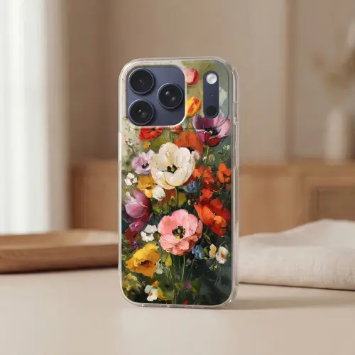 Vrolijk boeket - Dynamisch - Subtiele kleurspatten Telefoonhoesje iPhone 17 Pro klein -sfeer2
