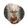 Winter - Bos - Rendier - Donker Wandcirkel Organisch Forex 3mm klein -3d