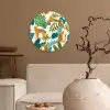 Jungle - Luipaard - Planten - Patroon - Meiden - Jongens Wandcirkel kunststof plaat 5mm dik klein -sfeer1