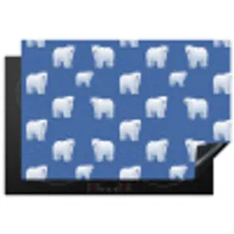 IJsbeer - Patroon - Blauw Inductie beschermer vinyl 3mm klein 276 -3d