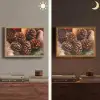 Dennenappels - Boom - Winter - Natuur - Bruin Light Box met batterij (Wandlamp) middel -sfeer3