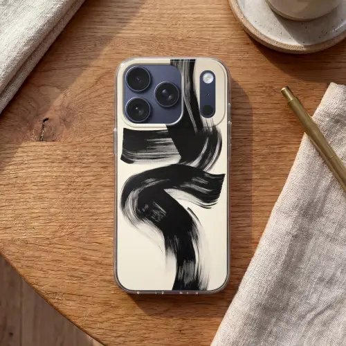 Strepen - Zwart - Abstract Telefoonhoesje iPhone 17 Pro klein -sfeer1