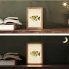 Geel - Vis - Strepen - Tropisch Light Box met kabel (Tafellamp) klein -sfeer3