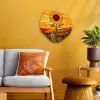 Zonnebloem - Mozaïek - Zonsondergang - Geel Wandcirkel Organisch Forex 3mm klein -sfeer4
