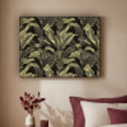 Botanisch - Bladeren - Groen Textielframe zwart klein 947 -sfeer1