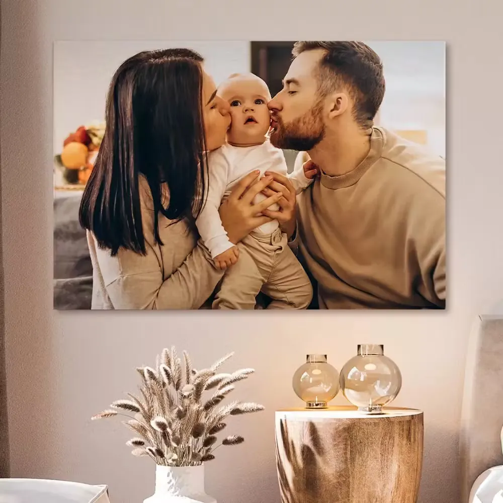 foto op geborsteld aluminium - gezin