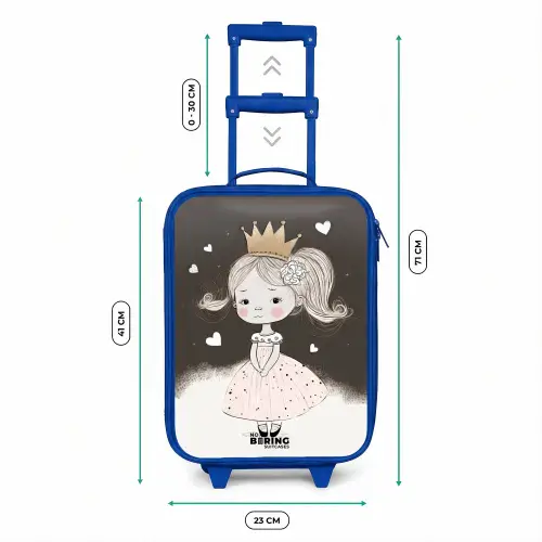 Verlegen prinses met bloem Kinderkoffer - Blauw klein -productfoto_formaten