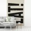 Eten - zwart - Japandi - Wit fotobehang vinyl groot -woonkamer