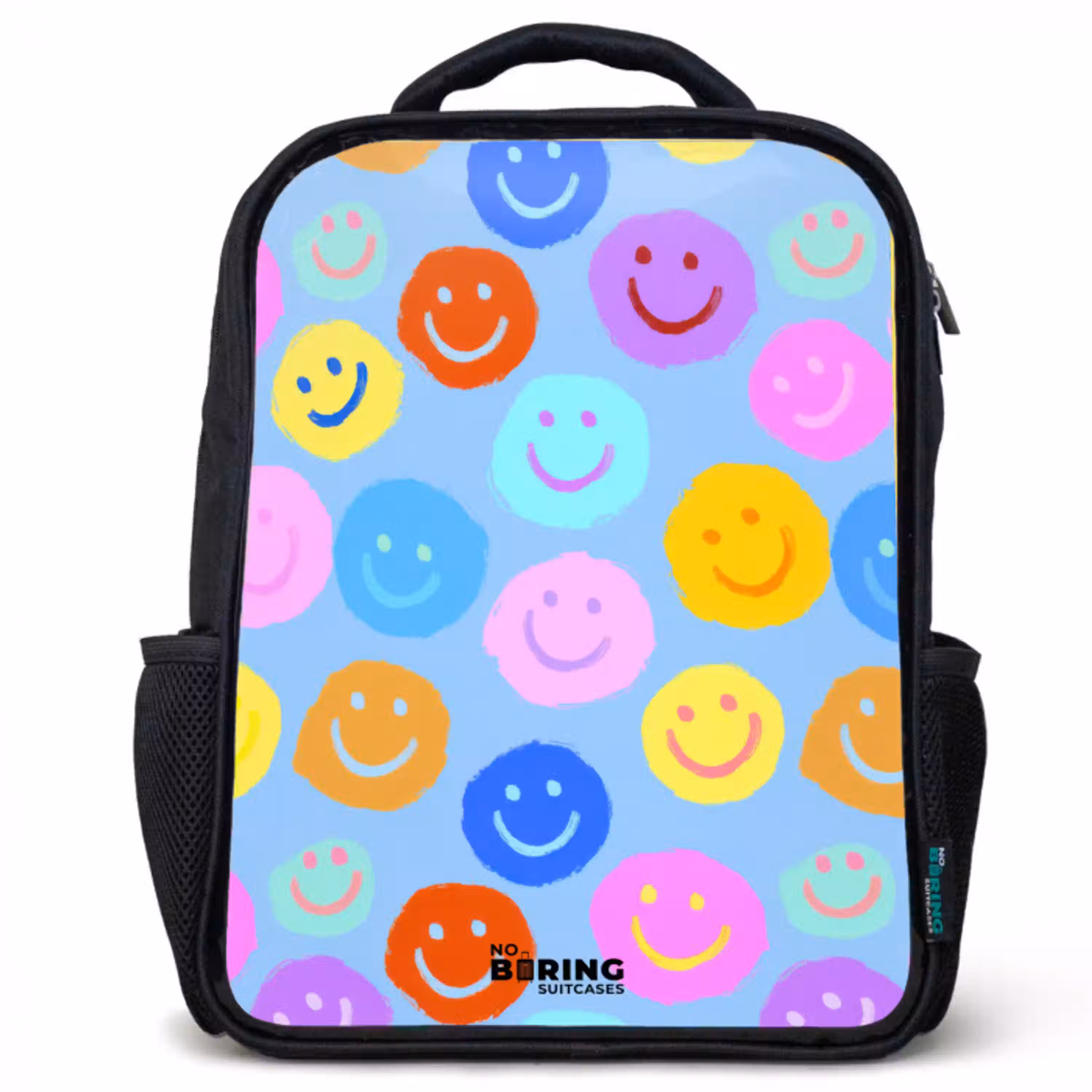 Vrolijk patroon van smileys Rugzak - Zwart middel -3d