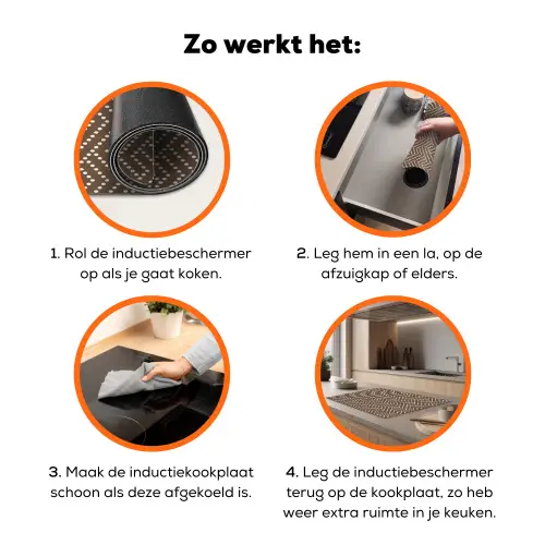 Stippen - Bruin - Beige - Patroon Inductie beschermer vinyl 3mm klein 276 -zzzzzzz-td-werking