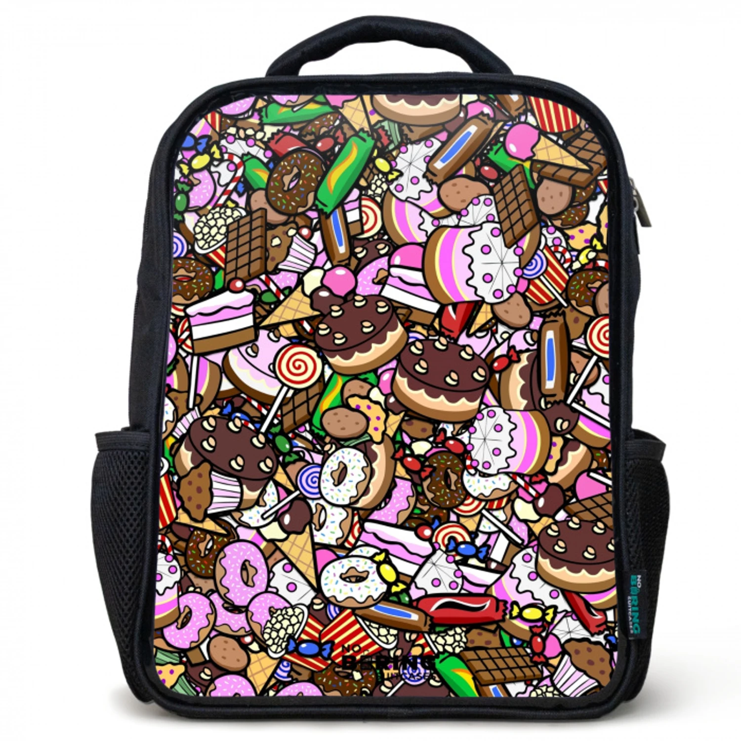 Overvol patroon met lekkernijen Rugzak - Zwart middel -3d