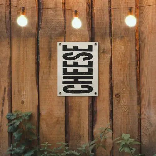 Kaas - Decoratie - Beige - Cheese tuinposter los doek klein -sfeer1