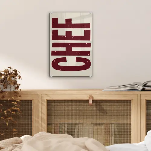 Chef - Rood - Japandi - Vintage plexiglas 5mm klein -sfeer4