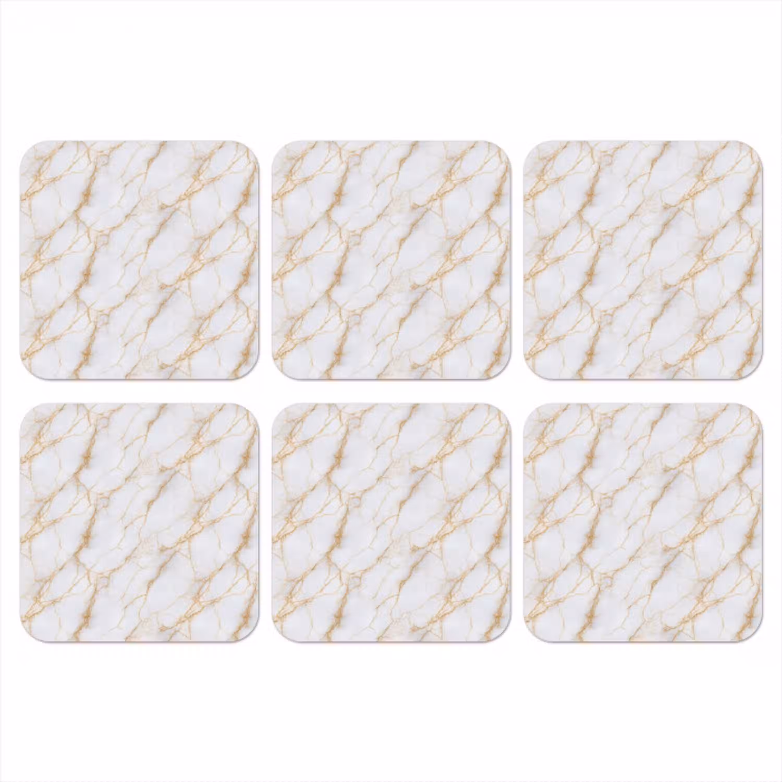 Wit - Goud - Marmer - Aders onderzetter kurk middel 366 -3d