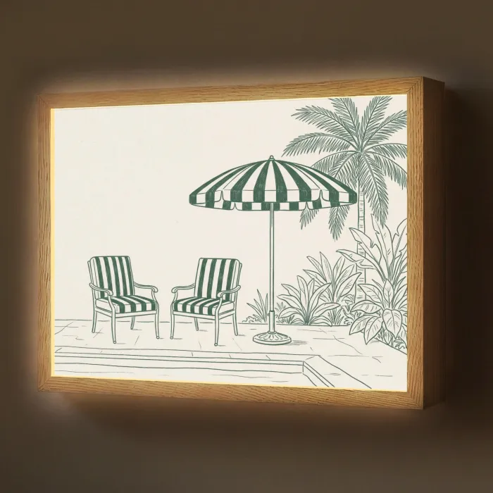 Terras - Illustratie - Groen Light Box met batterij (Wandlamp) middel -z3d_website