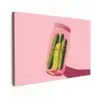 Augurken - Pot - Schaduw - Roze Tuinposter op houten frame 2 cm dik klein -3d