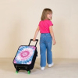 Tie dye - Abstract - Blauw - Roze Kinderkoffer - Zwart klein -sfeer1
