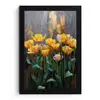 Tulpen - Geel - Penseelstreken - Abstract fotolijst zwart zonder passe partout klein -3d