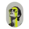 Vrouw - Bril - Verf Wandcirkel Ovaal Forex klein -3d