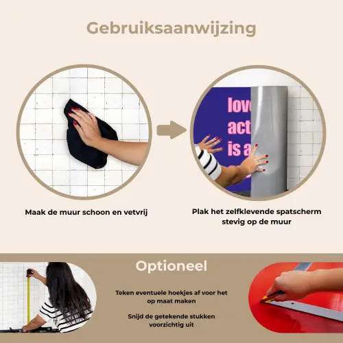 Tekst - Valentijn - Love - Blauw keuken achterwand spatscherm klein -gebruiksaanwijzing_NL