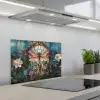 Libelle - Mozaïek - Bloemen - Kleurrijk keuken achterwand spatscherm klein -3d_schuin