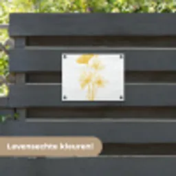 Lijntekening - Bloemen - Geel - Vaas tuinposter los doek klein -sfeer3
