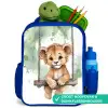 Leeuw - Dier - Kinderen - Jungle Kinderrugzak - Blauw middel -inhoud_NL