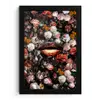 Lippen - Bloemen - Verf - Oranje - Kunst - Abstract - Oude meesters fotolijst zwart zonder passe partout klein -3d