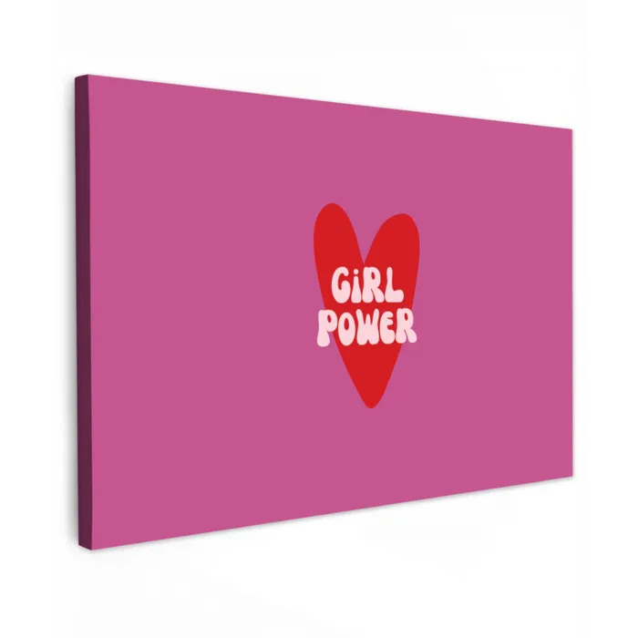 Girl power - Hart - Roze - Rood canvas 2cm klein -z3d