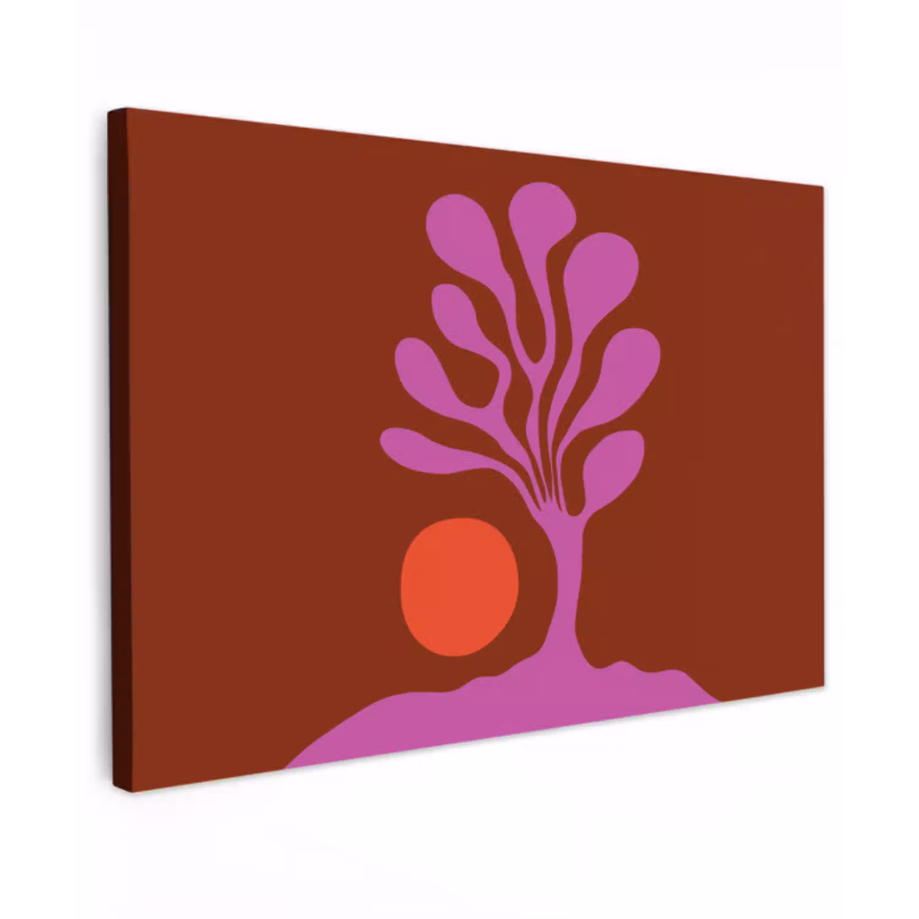 Boom - Paars - Cirkel - Vloeiend canvas 2cm klein -z3d