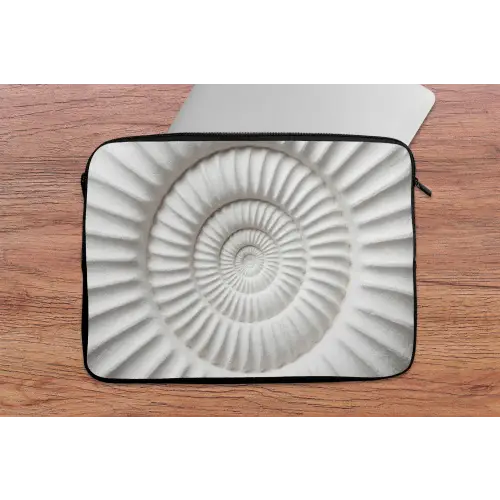 Schelp - Spiraal - Wit laptophoes neopreen klein -tafel