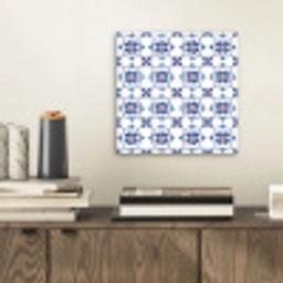 Modern - Patroon - Blauw - Roze aluminium wit klein 46 -sfeer1