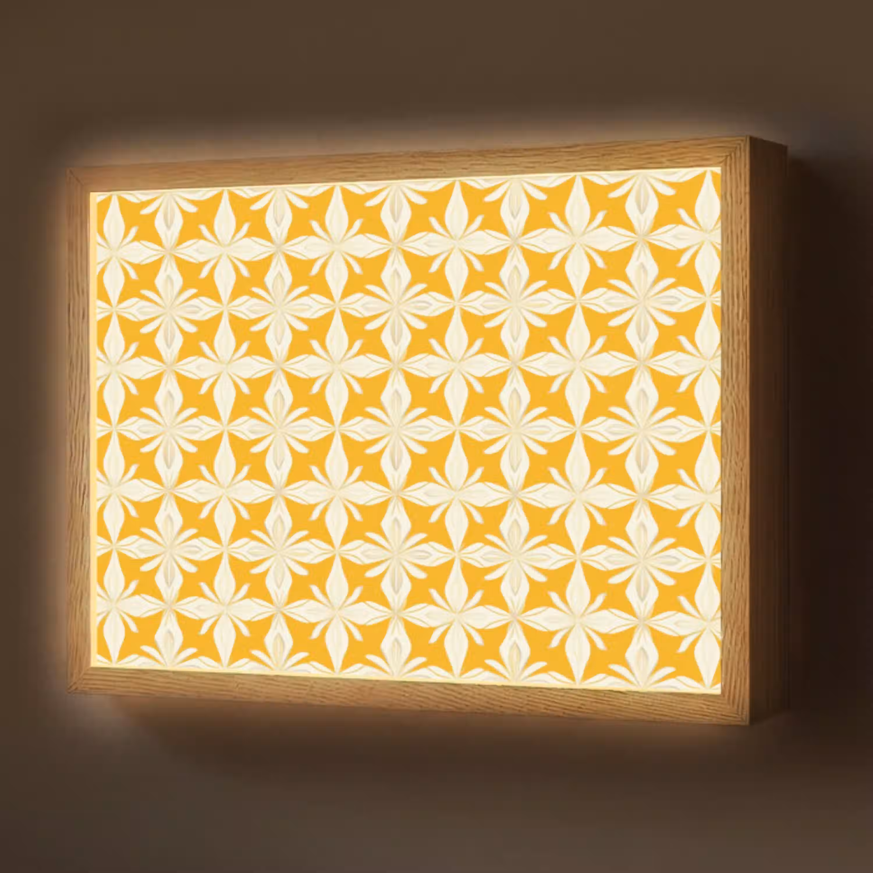 Patroon - Retro - Geel Light Box met batterij (Wandlamp) middel 907 -z3d_website
