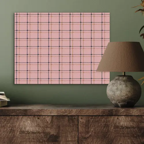 Plaid - Patroon - Gestreept - Roze PET vilt klein 837 -sfeer2