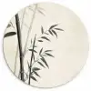 Japandi - Bamboe - Beige Wandcirkel plexiglas klein -3d