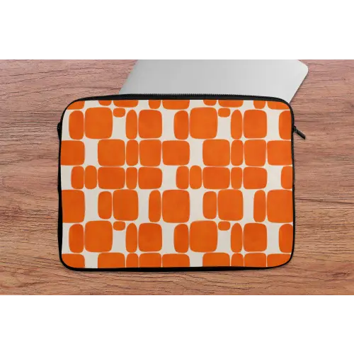 Patroon - Retro - Oranje laptophoes neopreen klein 279 -tafel
