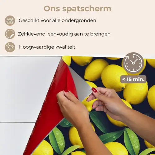 Gele - Citroenen - Druppels - Fruit keuken achterwand spatscherm klein 900 -spatscherm_NL