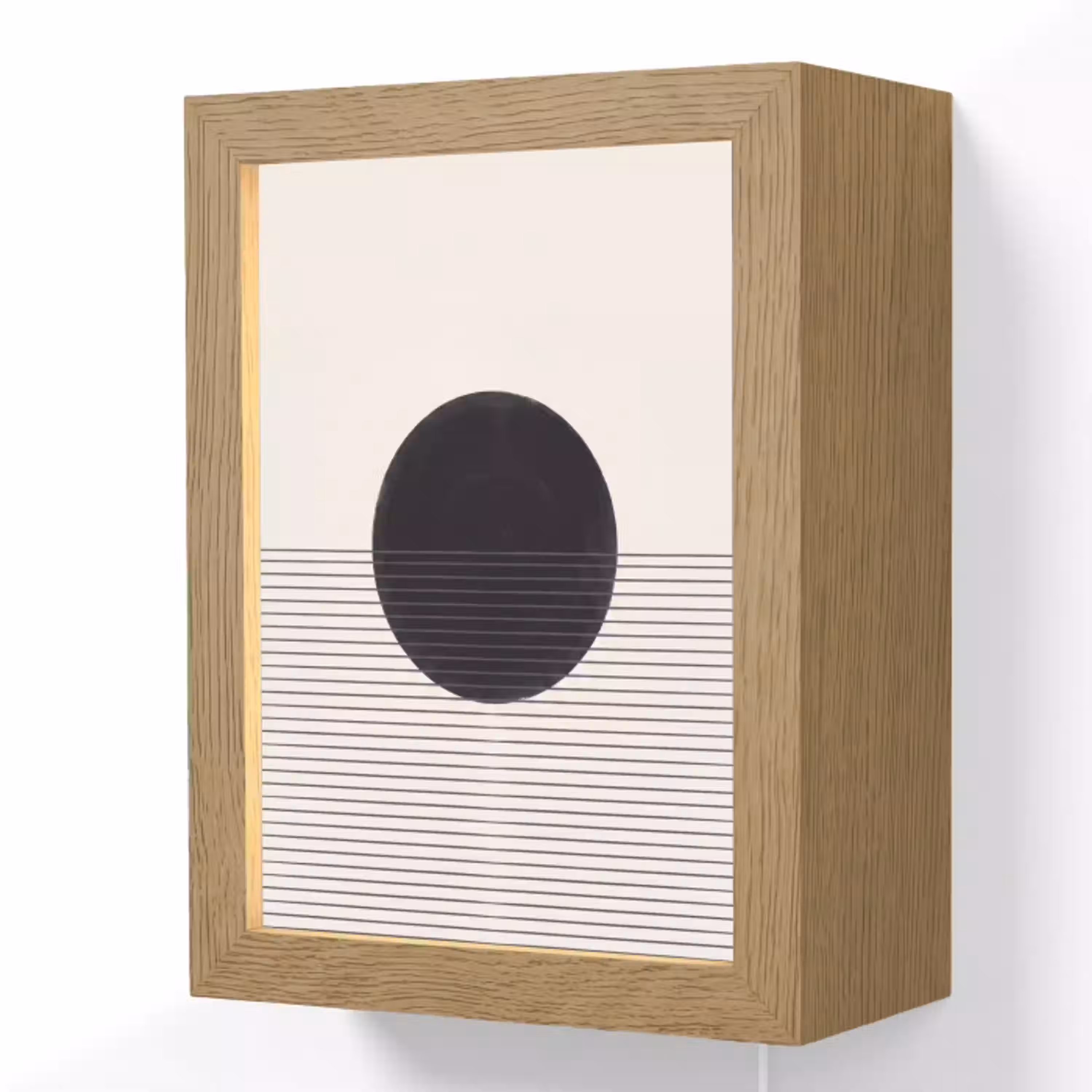 Cirkel - Lijnen - Abstract Light Box met kabel (Wandlamp) klein -3d