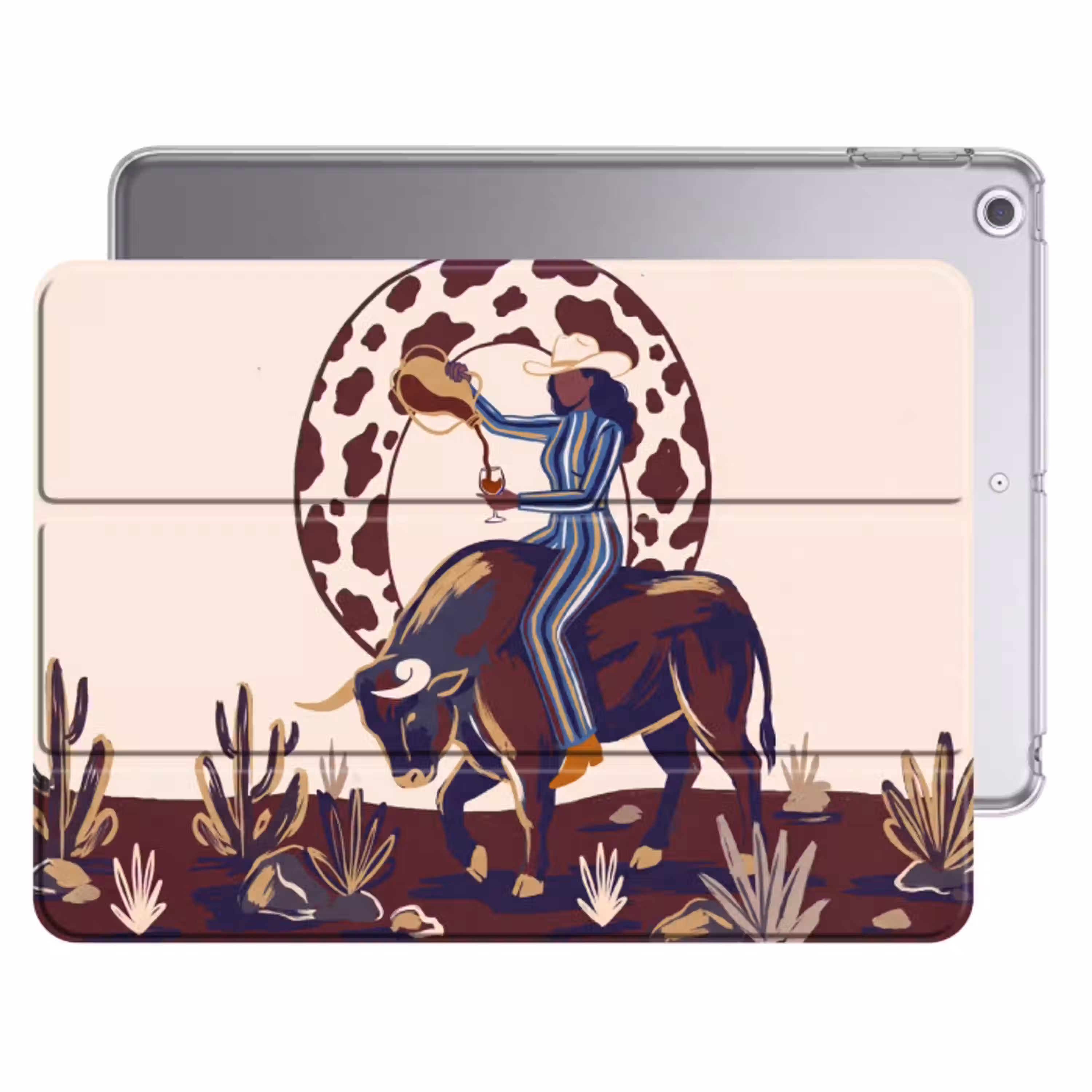 Mensen - Dieren - Cowboy - Abstract - Kleurrijk Apple iPad 2017 middel -threedimensional_3d_global