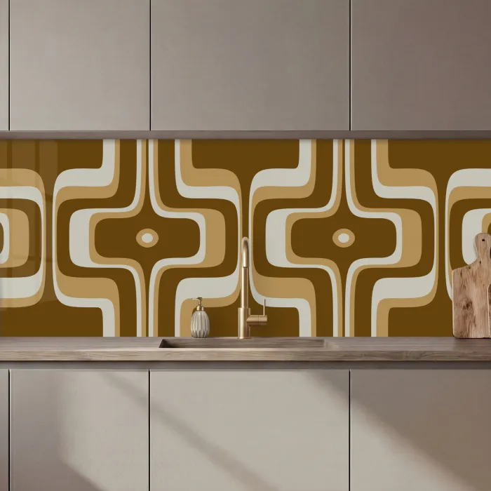 Retro - Design - Bruin keuken achterwand 2 middel 871 zz_3dshopping