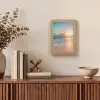 Zonsondergang - Strand - Zee - Zomer - Blauw Light Box met kabel (Tafellamp) klein -sfeer2