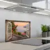 Doorkijk - Uitzicht - Meer - Landschap keuken achterwand spatscherm klein -3d_schuin