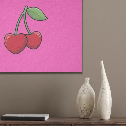 Kers - Roze - Fruit PET vilt klein -sfeer6_closeup
