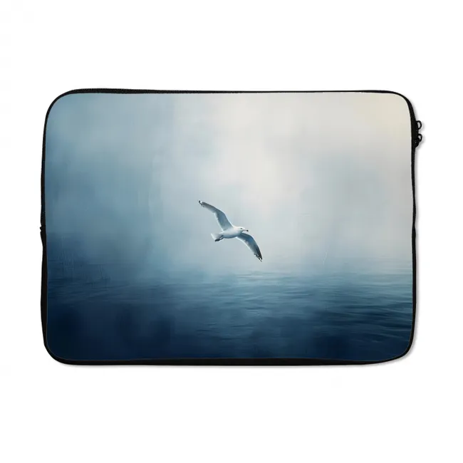 Laptop hülle - Möwe - Weiß - Meer - Neblig