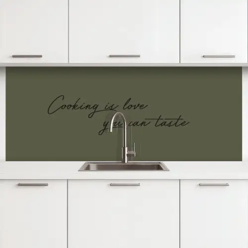 Cooking is love you can taste keuken achterwand 2 middel -3d