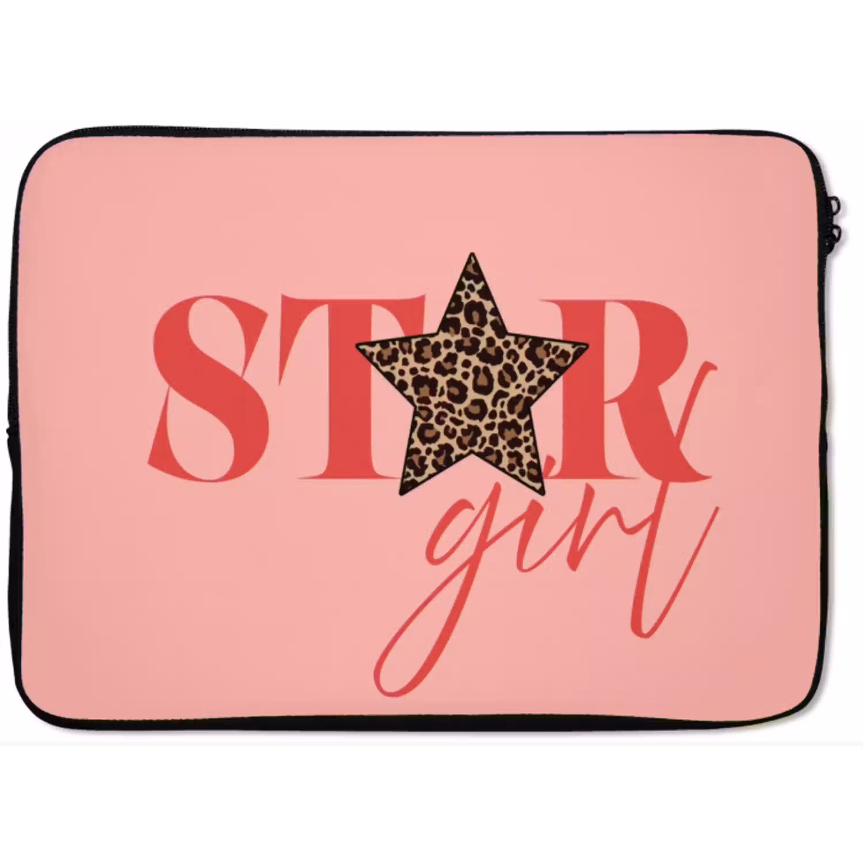 Star girl - Roze - Panter - Ster laptophoes neopreen klein -zkaufland3dotto