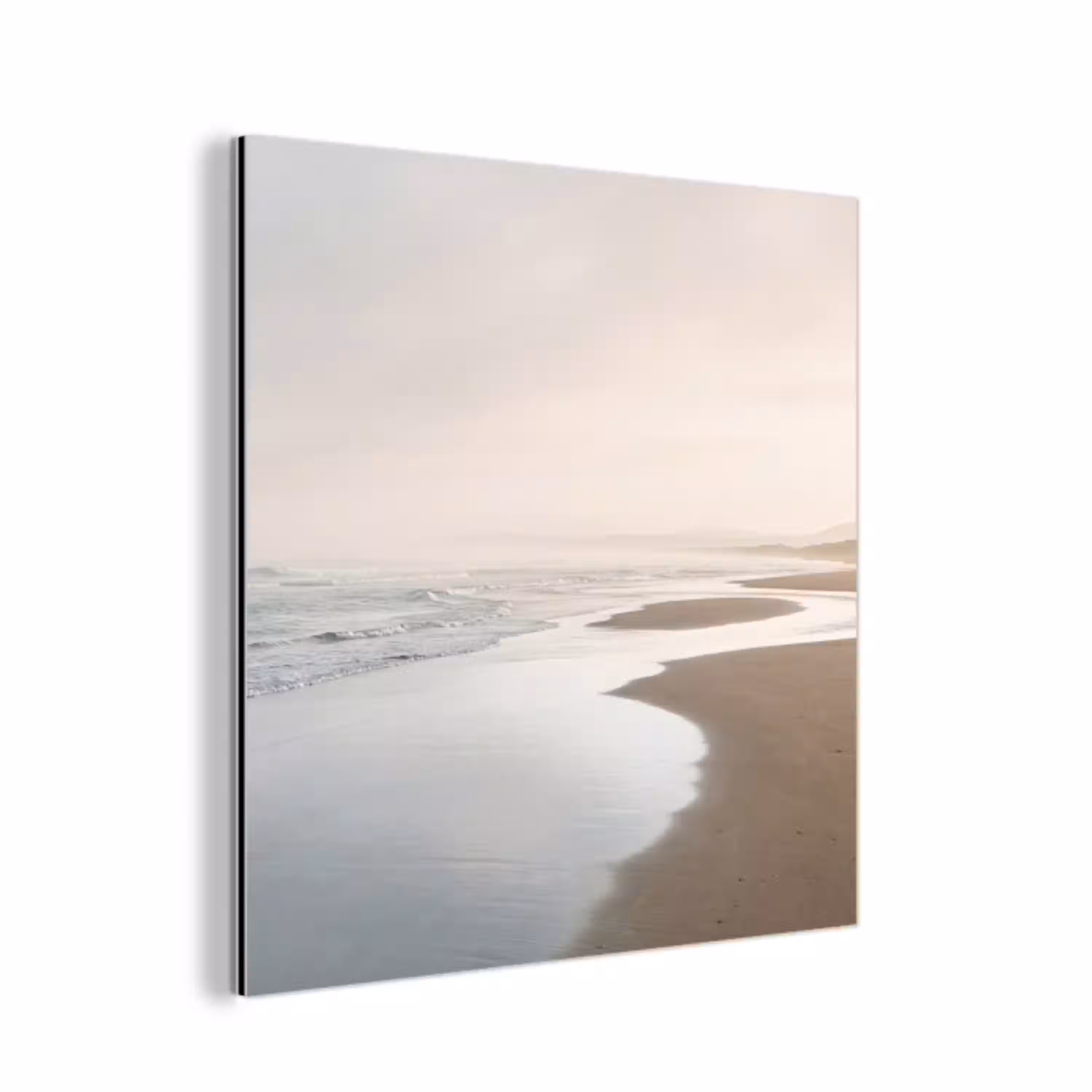 Kustlijn - Strand - Oceaan aluminium wit klein -3d