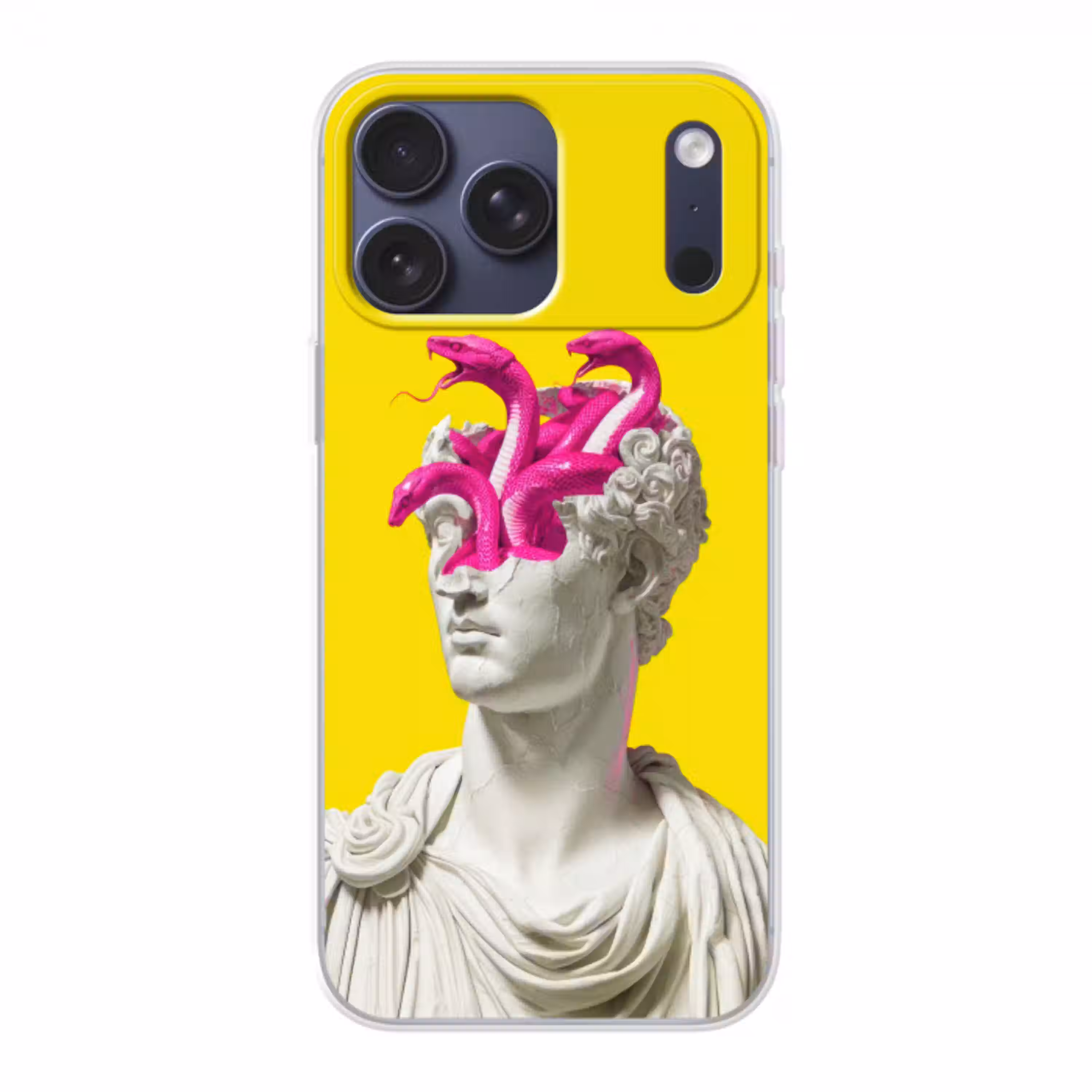 Buste - Slangen - Geel Telefoonhoesje iPhone 17 Pro Max klein -3d